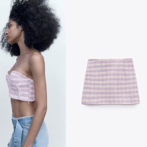 ✨ Brand new Zara Tweed Crop top and skirt set✨ - Picture 2 of 2